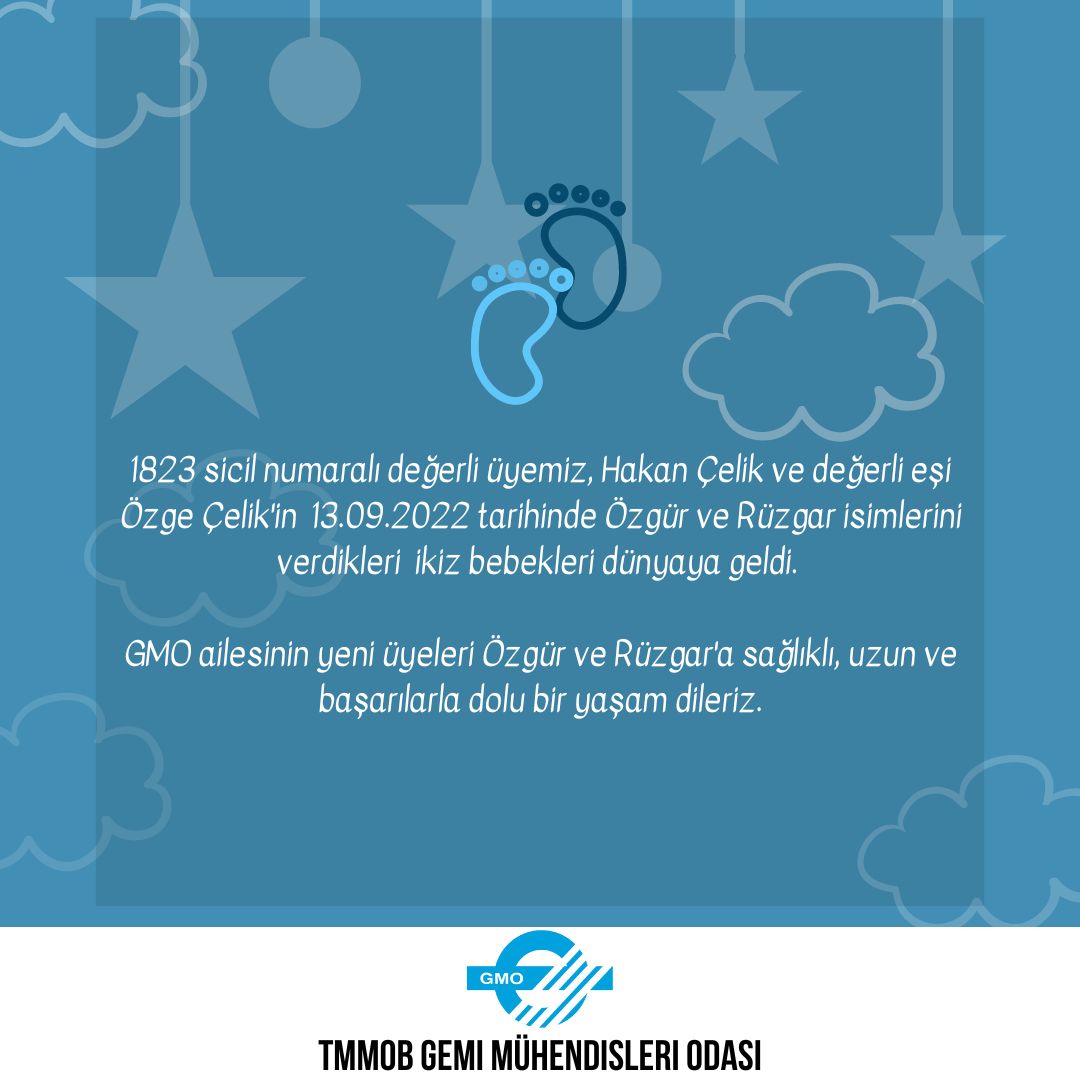 DEĞERLİ ÜYEMİZ HAKAN ÇELİK VE DEĞERLİ EŞİ ÖZGE ÇELİK'İN BEBEKLERİ DÜNYAYA GELDİ