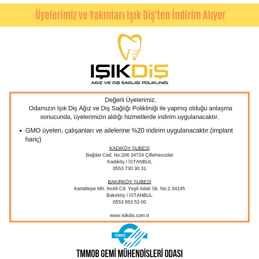 ÜYELERİMİZ IŞIK DİŞ'TEN İNDİRİM ALIYOR