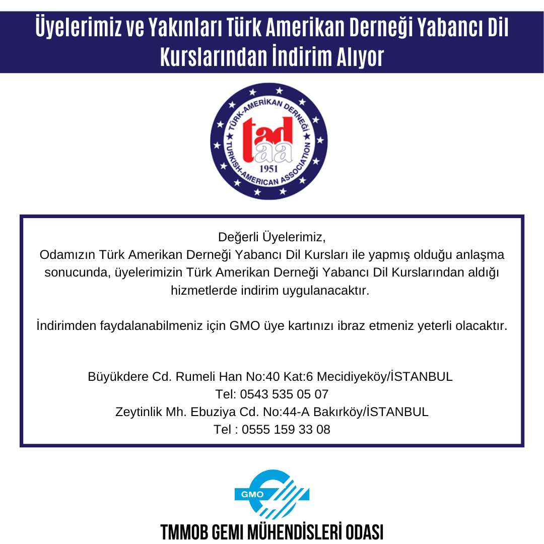 ÜYELERİMİZ VE YAKINLARI TÜRK AMERİKAN DERNEĞİ YABANCI DİL KURSLARINDAN İNDİRİM ALIYOR