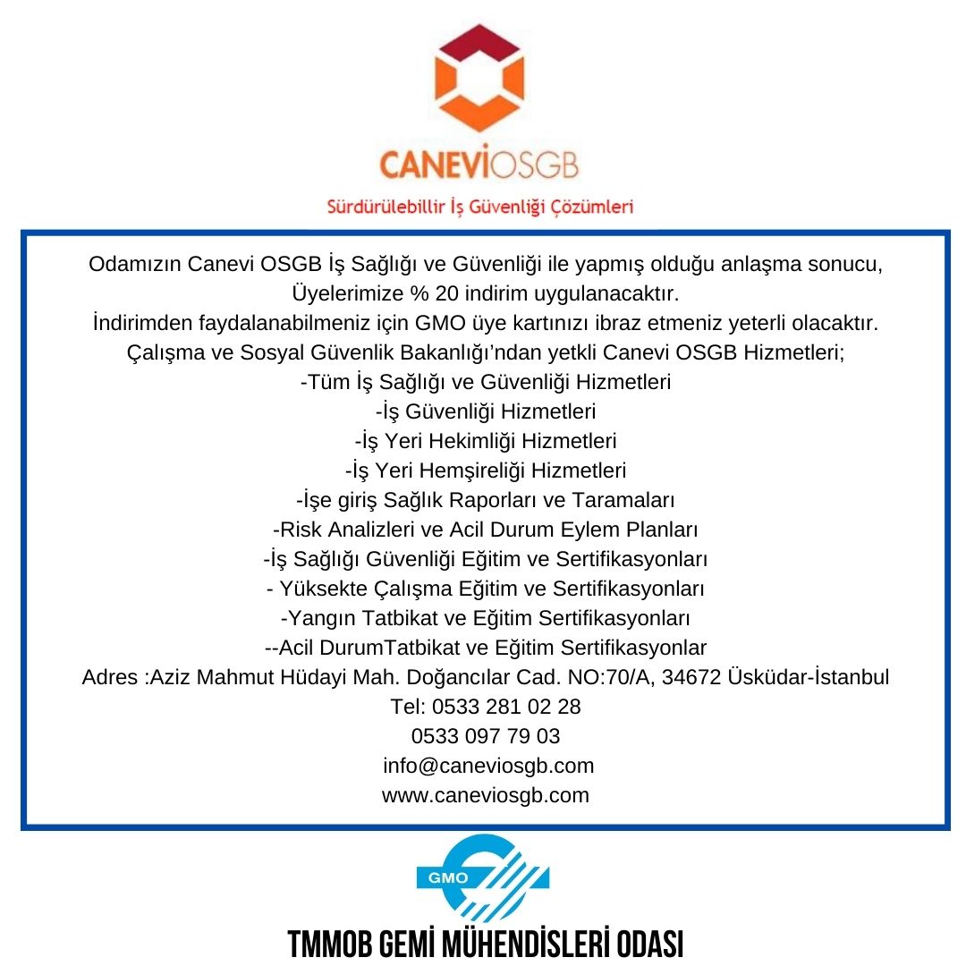 ÜYELERİMİZ CANEVİ OSGB İŞ SAĞLIĞI VE GÜVENLİĞİ'NDEN İNDİRİM ALIYOR