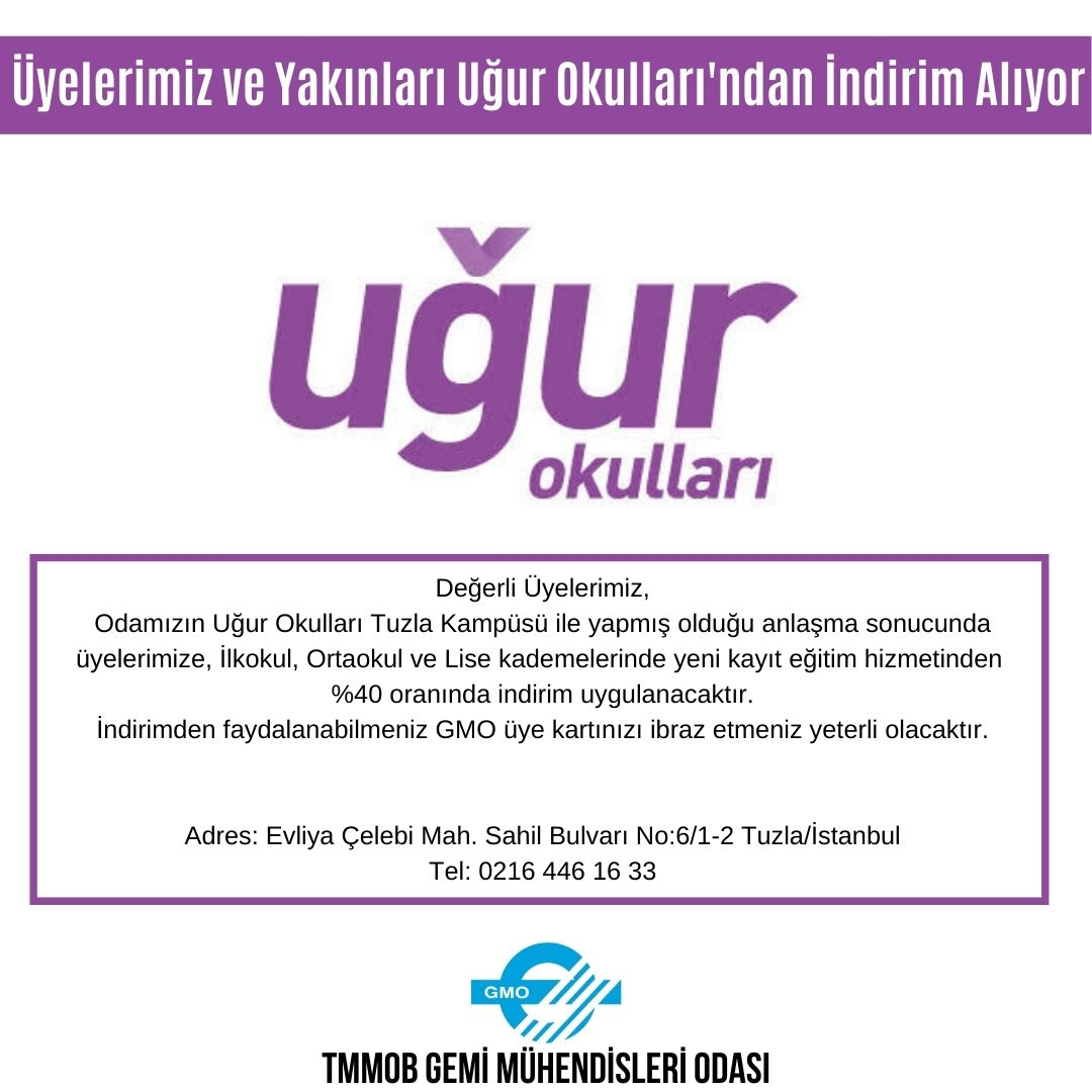 ÜYELERİMİZ VE YAKINLARI UĞUR OKULLARI'NDAN İNDİRİM ALIYOR