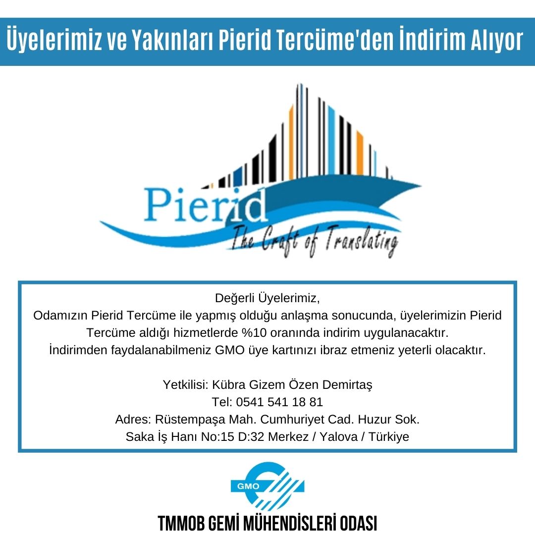 ÜYELERİMİZ VE YAKINLARI PIERID TERCÜME'DEN İNDİRİM ALIYOR