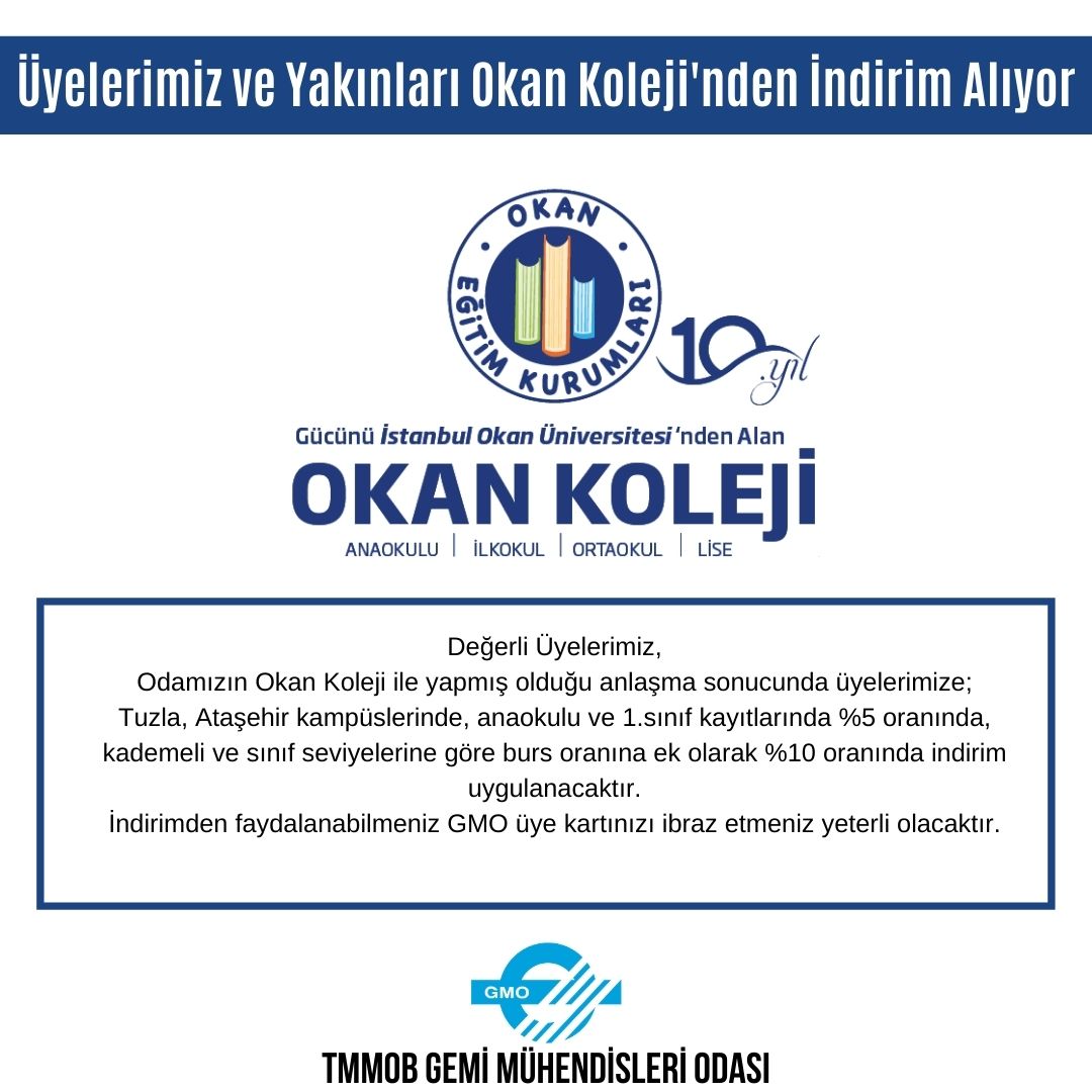 ÜYELERİMİZ VE YAKINLARI OKAN KOLEJİ'NDEN İNDİRİM ALIYOR