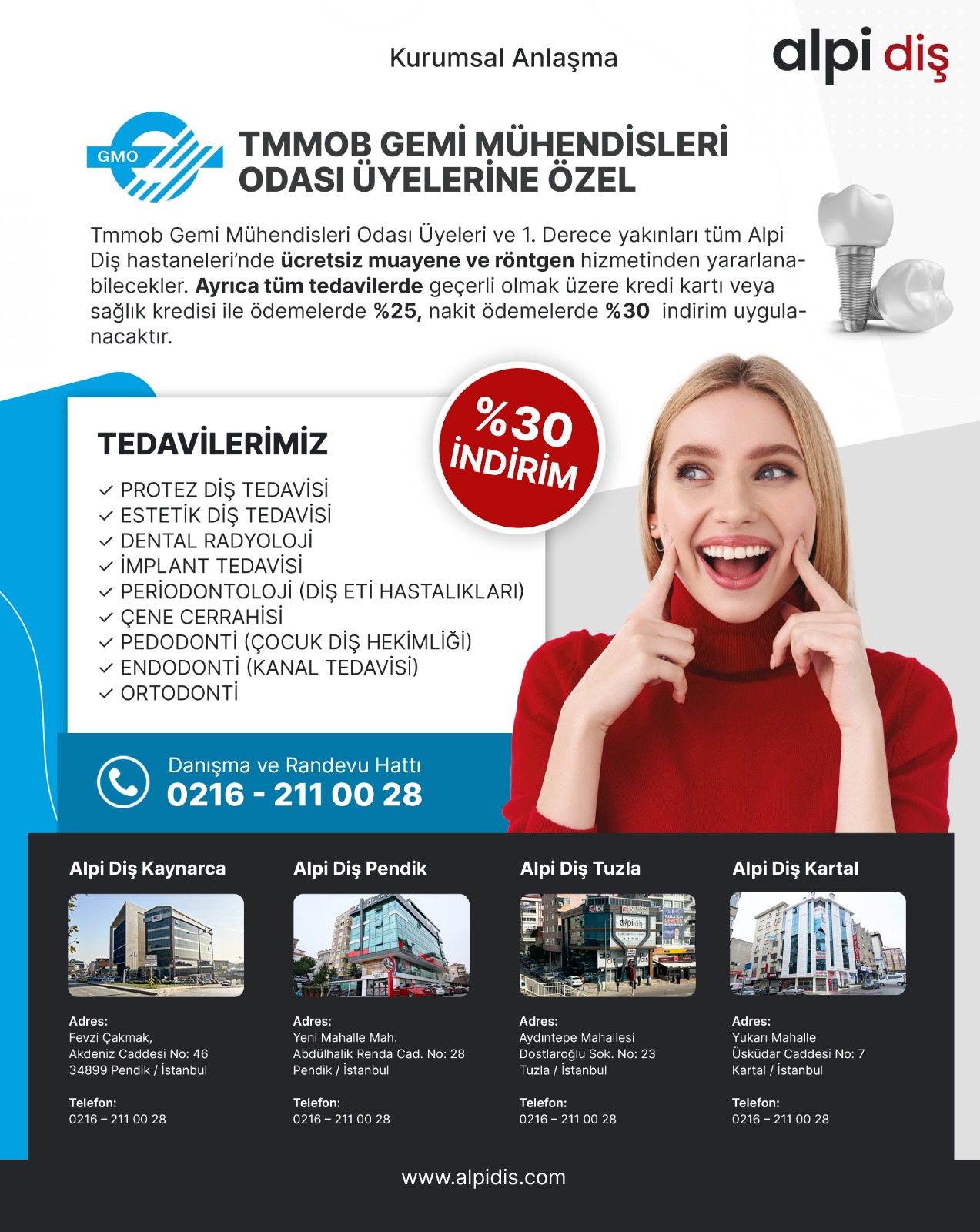 ÜYELERİMİZ ALPİ DİŞ'TEN İNDİRİM ALIYOR