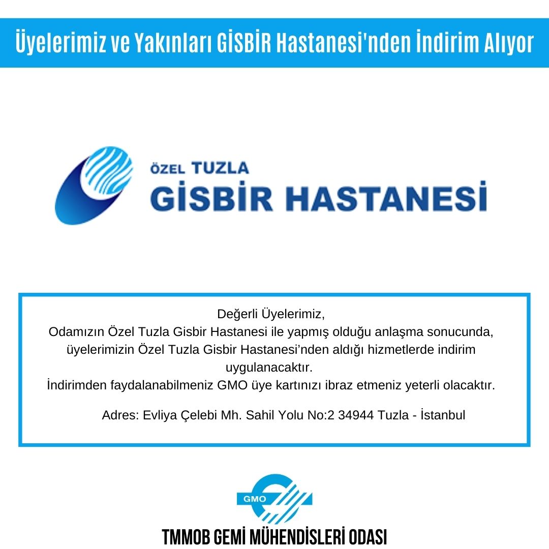 ÜYELERİMİZ VE YAKINLARI GİSBİR HASTANESİ'NDEN İNDİRİM ALIYOR