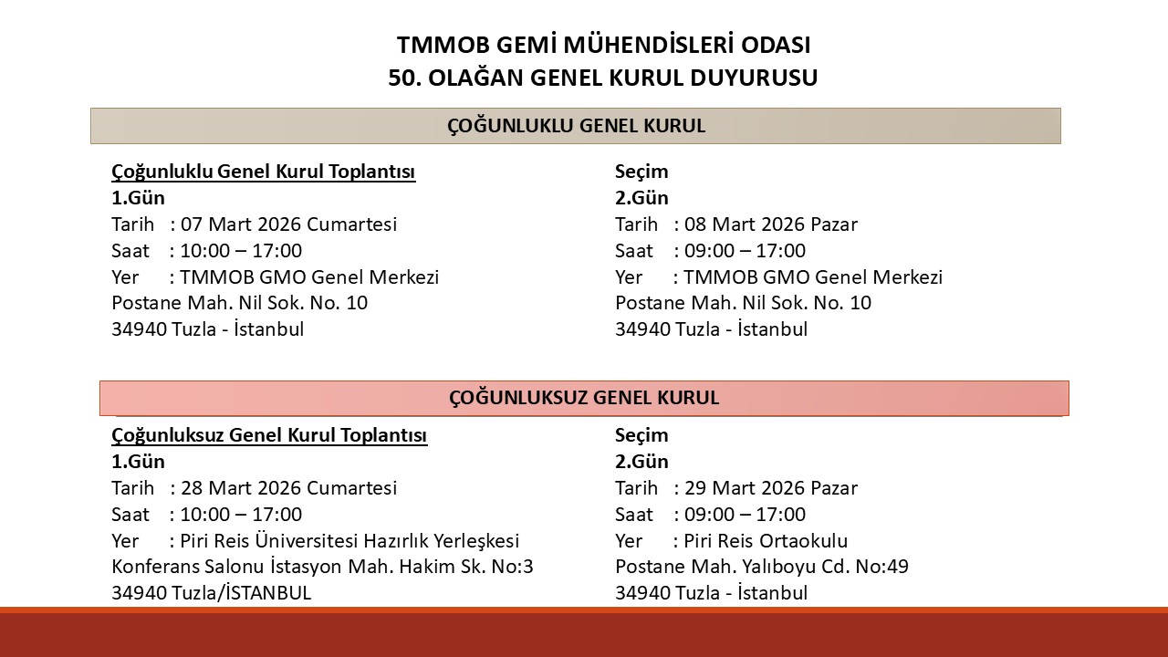 50. OLAĞAN GENEL KURUL DUYURUSU