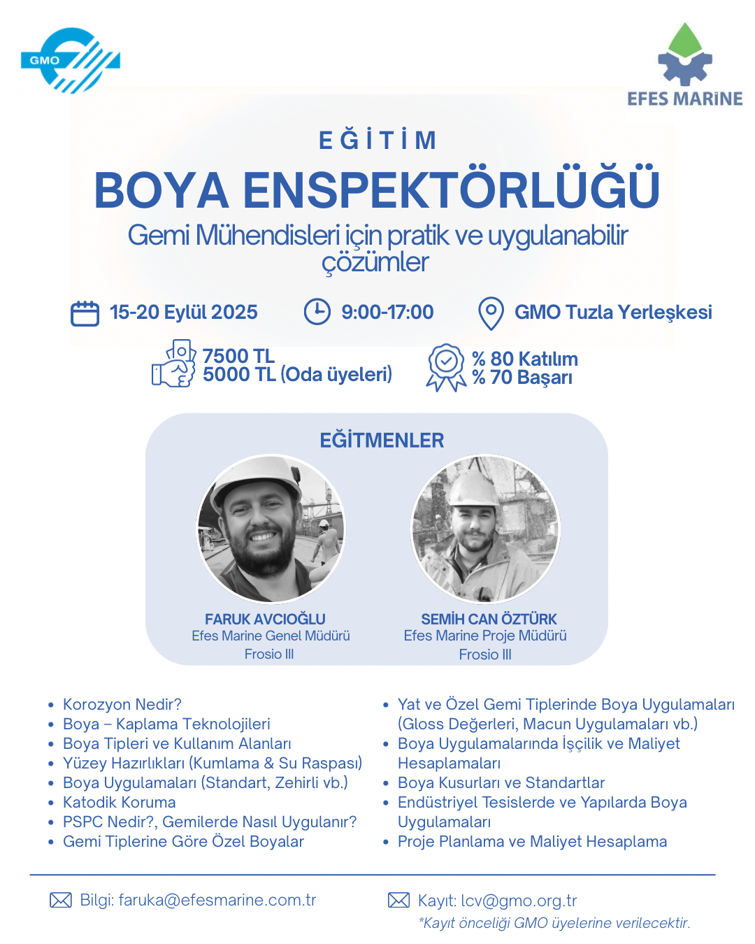 BOYA ENSPEKTÖRLÜĞÜ EĞİTİMİ DÜZENLENECEK