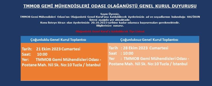 OLAĞANÜSTÜ GENEL KURUL’A KATILABİLECEK ÜYE LİSTESİ 