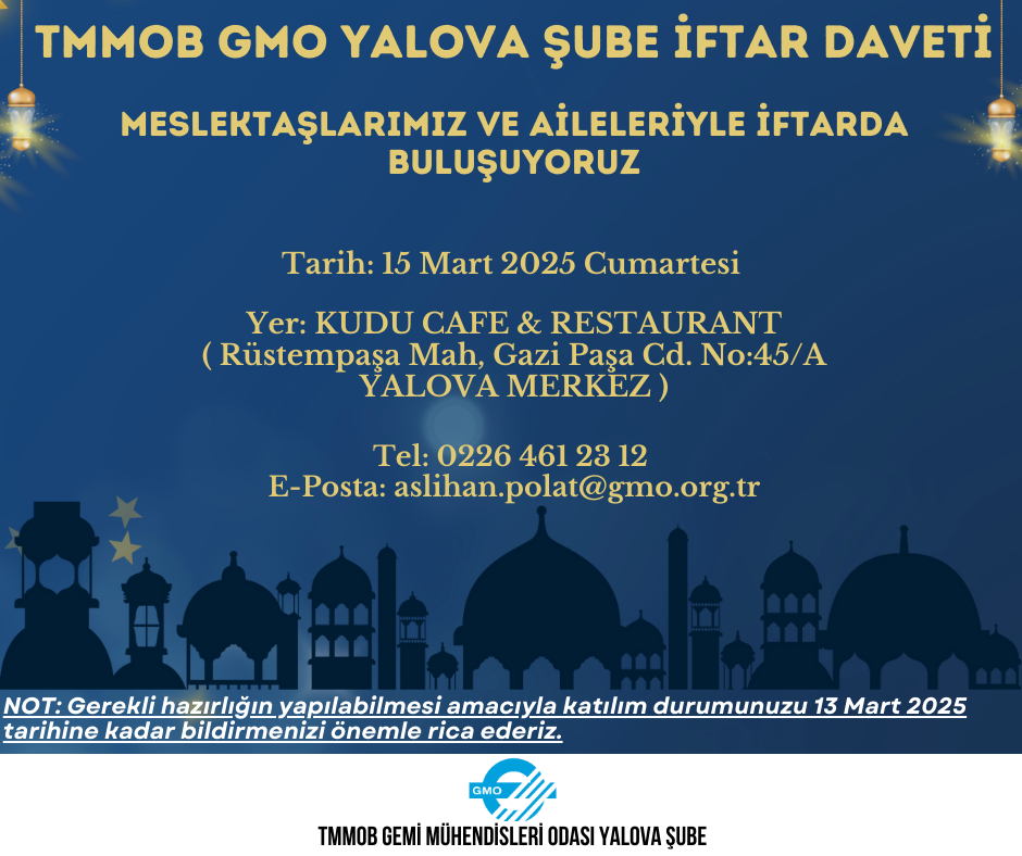 MESLEKTAŞLARIMIZ VE AİLELERİYLE İFTARDA BULUŞUYORUZ !