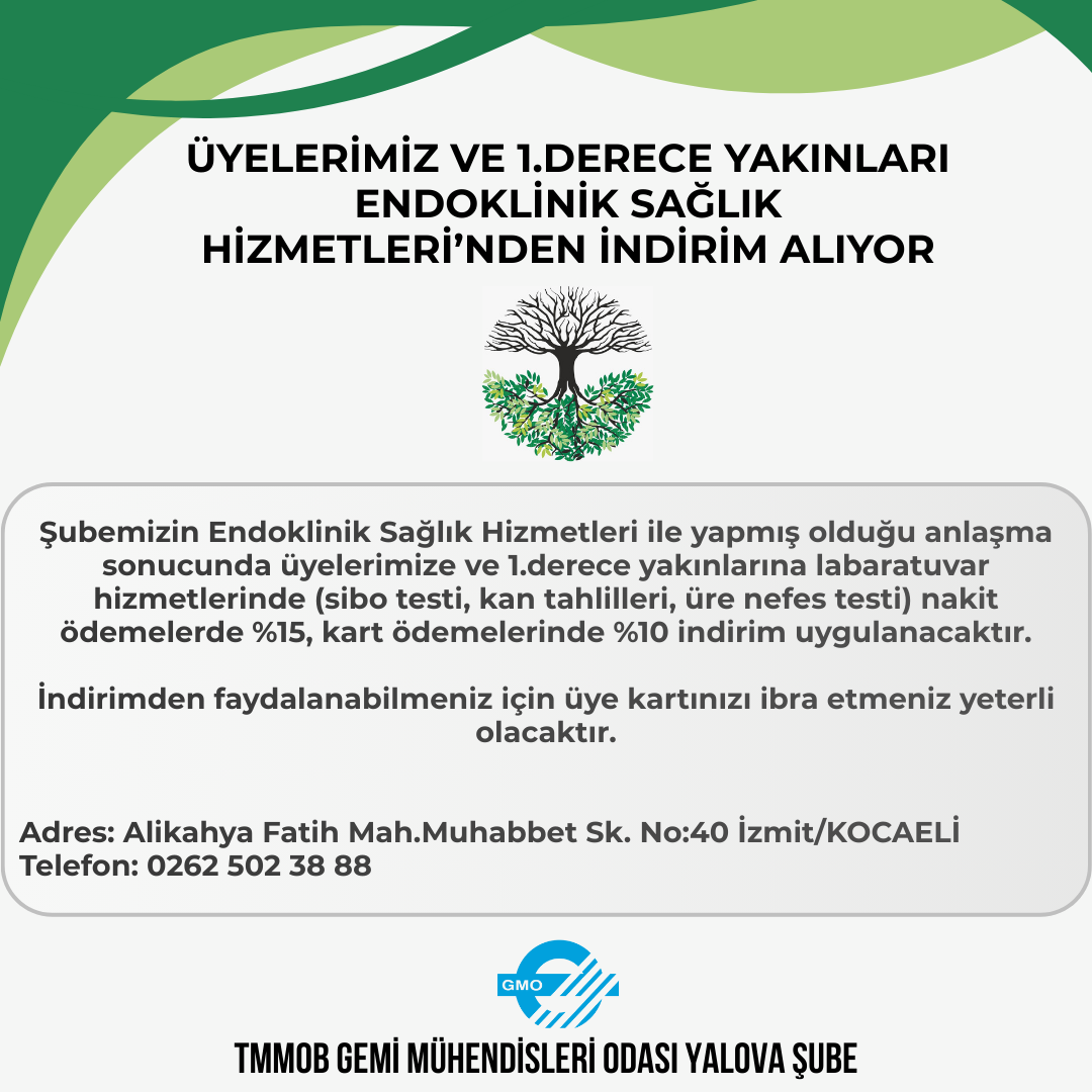 ÜYELERİMİZ VE 1.DERECE YAKINLARI ENDOKLİNİK SAĞLIK HİZMETLERİ!NDEN İNDİRİM ALIYOR! 